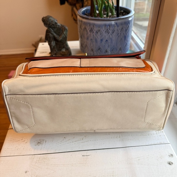 COACH | Louisa Satchel (2011) #19276, Beige and Coral Color Block - Picture 11 of 17